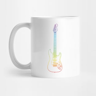 S-Style Electric Guitar Colorful Outline Mug